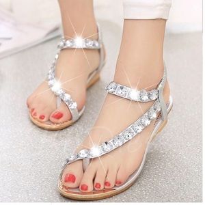 Gorgeous Sandals Encrusted with Crystals